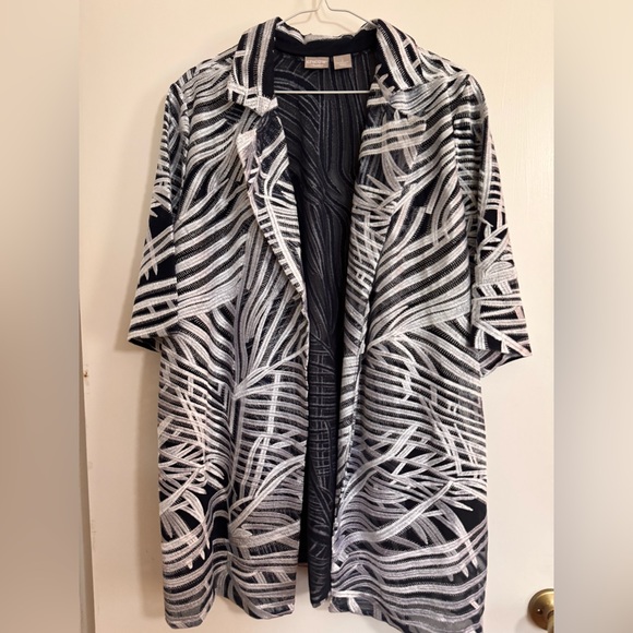 Chico's Jackets & Blazers - Chico's Blue and White Patterned Jacket